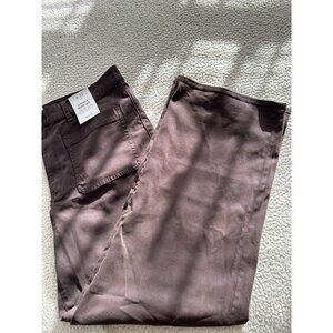 Madewell $128 The Emmett Wide-Leg Full Length Patch Pocket Brown Size 32 #NV173